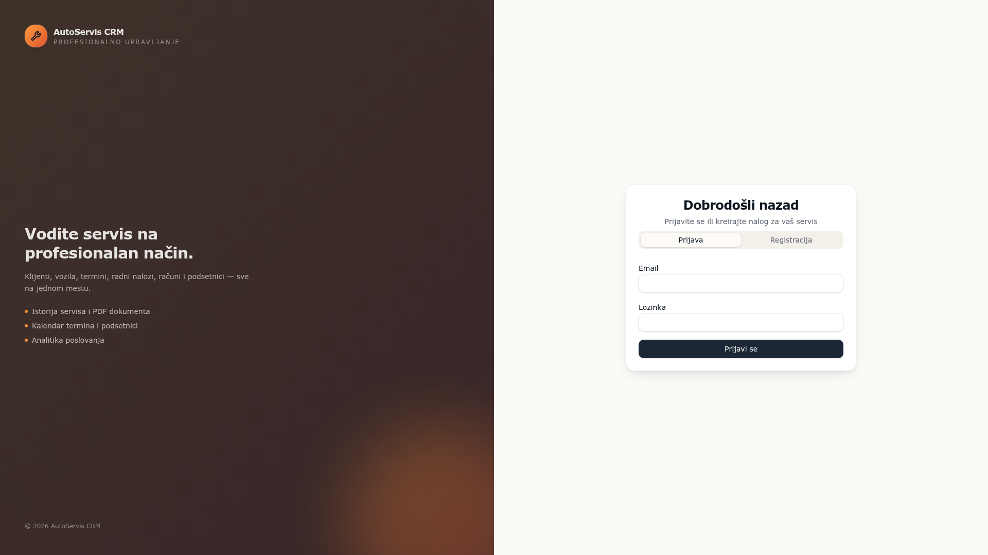 AutoServis CRM — Automotive SaaS